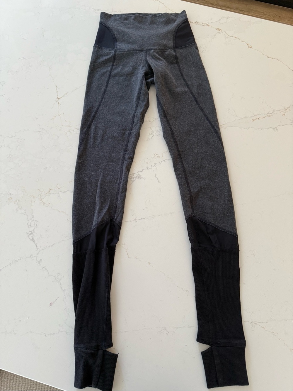 Lululemon Gray Black Stirrup Leggings Yoga Athletic Pants